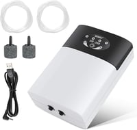 IWILCS USB Akvárium Levegőpumpa - Hordozható, Csendes, 2x3L/perc, 2 Kimenettel 1