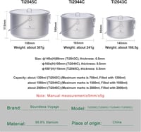 iBasingo Titán Kemping Edénykészlet - 3 db Fedeles Fazék (1,3L, 1,95L, 2,9L) Túrázóknak 2