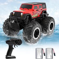 ACAMMZAR Kétéltű Távirányítós Autó Akksis- 2.4GHz 4WD 360° Forgás, Vízálló Monster Truck, 2 Akkumulátorral, Terepjáró RC Jármű  1