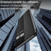 Fciaeytou Samsung Galaxy A56 5G flip tok, Clear View, 360°-os védelem - fekete 2