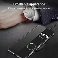 Fciaeytou Samsung Galaxy A56 5G flip tok, Clear View, 360°-os védelem - fekete 6