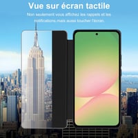 Fciaeytou Samsung Galaxy A56 5G flip tok, Clear View, 360°-os védelem - fekete 5