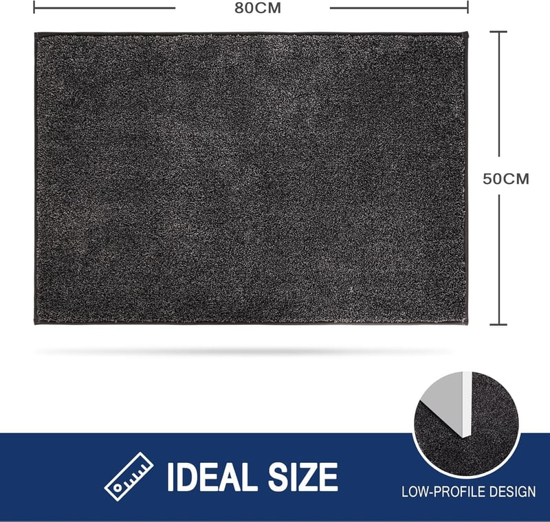 FCSDETAIL Szennyeződésfogó Lábtörlő 50x80cm, Csúszásmentes Mosható Bejárati Szőnyeg