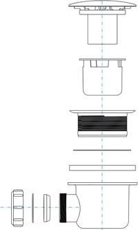WAWULE Zuhanylefolyó Fedél 90mm/115mm Viega Tempoplex Rendszerhez - Króm Rozsdamentes Acél Hajfogóval, Könnyen Tisztítható 2