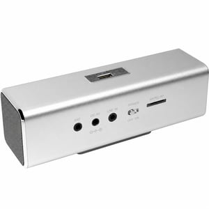 MusicMan MA Bluetooth zvučnik srebrni - MP3 player, radio, USB i Line-In priključak — kabel za punjenje (stanje: vidi 2. sliku)