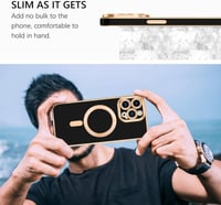 Apple iPhone 14 Pro Max MagSafe Mágneses Tok Fekete-Rosegold 7