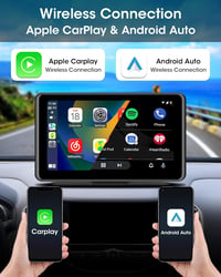 Jansite T88-EU 7" Hordozható Autós Érintőképernyős Kijelző - Apple CarPlay és Android Támogatás, Dual Bluetooth, 1080P Tükrözés, FM Rádió 2