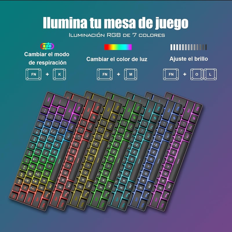 RedThunder K62 Mechanikus Gamer Billentyűzet és Egér Szett, 60% Kompakt RGB Háttérvilágítás, 7200 DPI Precíziós Egér, 62 Anti-Ghosting Gomb,