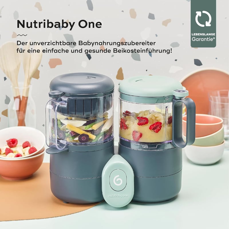 Babymoov Nutribaby One 4 az 1-ben Bébiétel Készítő - 2L Kapacitás, Kíméletes Párolás, Keverés, Melegítés és Kiolvasztás Funkcióval