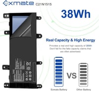 ASUS K756U, X756, R753U laptopokhoz Exmate 5000mAh nagy kapacitású akkumulátor 3