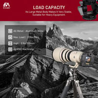 EVUMO Dupla Panoráma Állványfej - 360° Forgó Videófej Kamerákhoz, 8 kg Teherbírás, Arca-Swiss Kompatibilis, DSLR, Okostelefon, Alumínium, 52 2