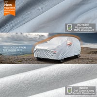 Kayme 6 rétegű vízálló SUV autótakaró, UV-védelem, cipzáras, 460 cm-ig 2