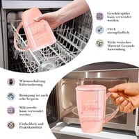 Binoster Búcsúajándék Bögre Kollégáknak - 460ml Rózsaszín Kerámia Kávéscsésze Szív Mintával és Kanállal - Új Munkahely, Nyugdíjazás, Köszöne 7
