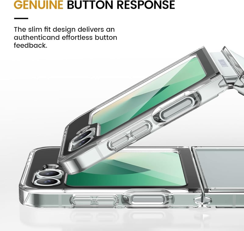 Doeshine Átlátszó Tok Samsung Galaxy Z Flip 7 FE/Z Flip 6 Telefonhoz - Ultravékony Szilikon TPU Védőtok Beépített Kijelzővédővel, Ütésálló P