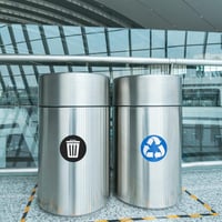 Újrahasznosítási Matrica Szemetesre 3db - Szelektív Hulladékgyűjtő Címke 12,7cm Kék-Fehér 5