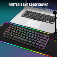 RedThunder 60% RGB Vezetékes Gamer Billentyűzet és Egér Szett, 62 Gombos, DE Kiosztás, 7200 DPI Kompakt Egér, 6 Gombos Optikai Játékos Szett 7