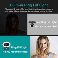 NexiGo StreamCam N930E Full HD webkamera gyűrűs fénnyel és lencsevédővel, autofókusszal 5
