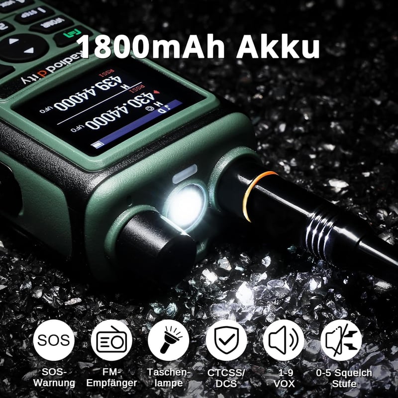Radioddity GC-5 kétsávos amatőr walkie-talkie, 999 csatorna, nagy hatótáv