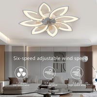 Revneey LED Mennyezeti Ventilátor Lámpával, 72W Szabályozható (3000-6000K), Csendes, Irányváltható, 8 Fejes (90x15cm), Fehér, Nappali, Háló, 4