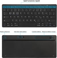 FOGARI Vezeték Nélküli Bluetooth Billentyűzet - Ultravékony, Hordozható, Kompatibilis iPad, Android, Windows, MacOS Eszközökkel, Fekete 2