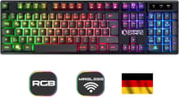 EMPIRE GAMING Armor RF800 Vezeték Nélküli Gamer Billentyűzet és Egér Szett RGB Háttérvilágítással, 4800 DPI, QWERTZ, PC/PS4/PS5/Xbox Kompati - RF800 Wireless Schwarz 2