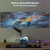 Putilsen Mount Monitortartó Fali Konzol 17-45" Képernyőkhöz - Állítható Magasságú Kar TV és PC Monitor Rögzítéséhez, 15kg Teherbírás, VESA 7 2