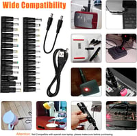 KUOQIY Univerzális DC Tápegység Adapter 5,5 x 2,1 mm Csatlakozóval, 2 Kábellel - HP Dell ASUS Lenovo Acer Laptopokhoz Kompatibilis 7