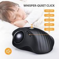 ProtoArc EM01 ergonomikus RGB trackball egér, vezeték nélküli, állítható DPI, újratölthető 3