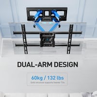 PERLESMITH TV fali tartó 37-85 colos tévéhez, dönthető forgatható, max 60kg, VESA 600x400 9