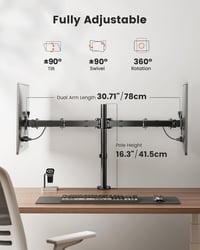 ErGear Dual Monitor Tartó 13-32" Képernyőhöz, Magasságállítható Dönthető 3