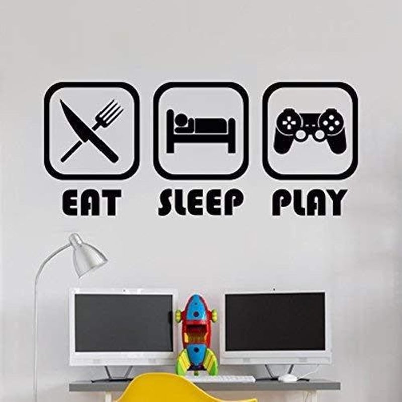 Wall4Stickers® Vízálló Matt Falmatrica "Eat Sleep Play" Gyerekszobába