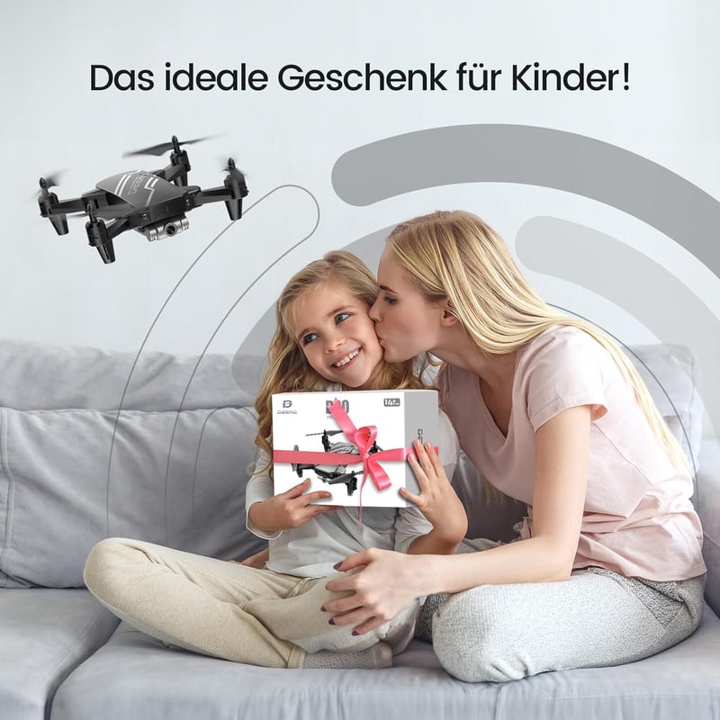 DEERC D20 Összecsukható Drón HD Kamerával, FPV Élő Közvetítéssel, Gesztus Vezérléssel, Hosszú Repülési Idővel, Gyerekeknek