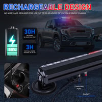 Dinfu 12" LED Figyelmeztető Fénysor - Kék-Piros Villogó Vészjelző Lámpa 14 Üzemmóddal - Autó, Teherautó, Traktor Kompatibilis - 12V Szivargy 2