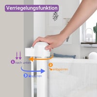 Momcozy Behúzható Biztonsági Ajtórács Gyerekeknek és Háziállatoknak - Lépcsőhöz és Ajtóhoz, Bel- és Kültéri Használatra, 127 cm Széles 4