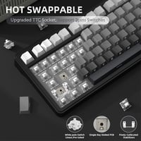 AJAZZ x Attack Shark X85 Mechanikus Gamer Billentyűzet, 75% Vezeték Nélküli, 5 Rétegű Hangtompítás, PBT Billentyűk, RGB, Hot-Swap, PC/Mac 8