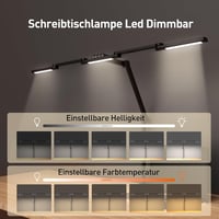 LED Íróasztali Lámpa 24W 105cm Csíptethető 5 Színhőmérséklet 5 Fényerő Érintésvezérléssel Memória Funkcióval Állítható Kar Többszög 2