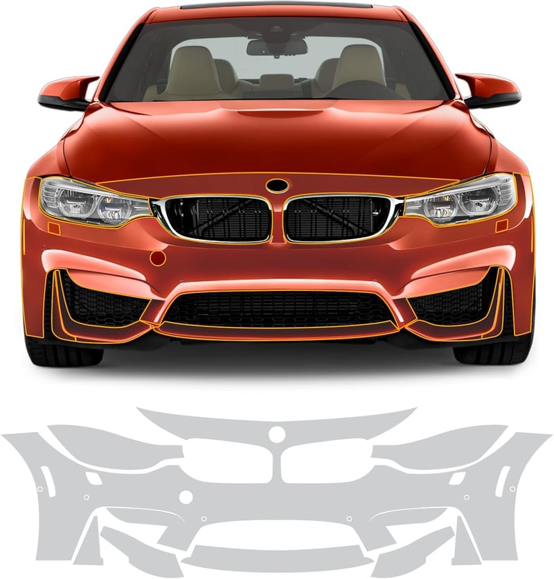 Folie de protecție vopsea FDAIUN BMW M3 F80 2014-2019 TPU Set bara față și faruri 7 piese