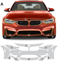 Folie de protecție vopsea FDAIUN BMW M3 F80 2014-2019 TPU Set bara față și faruri 7 piese 2