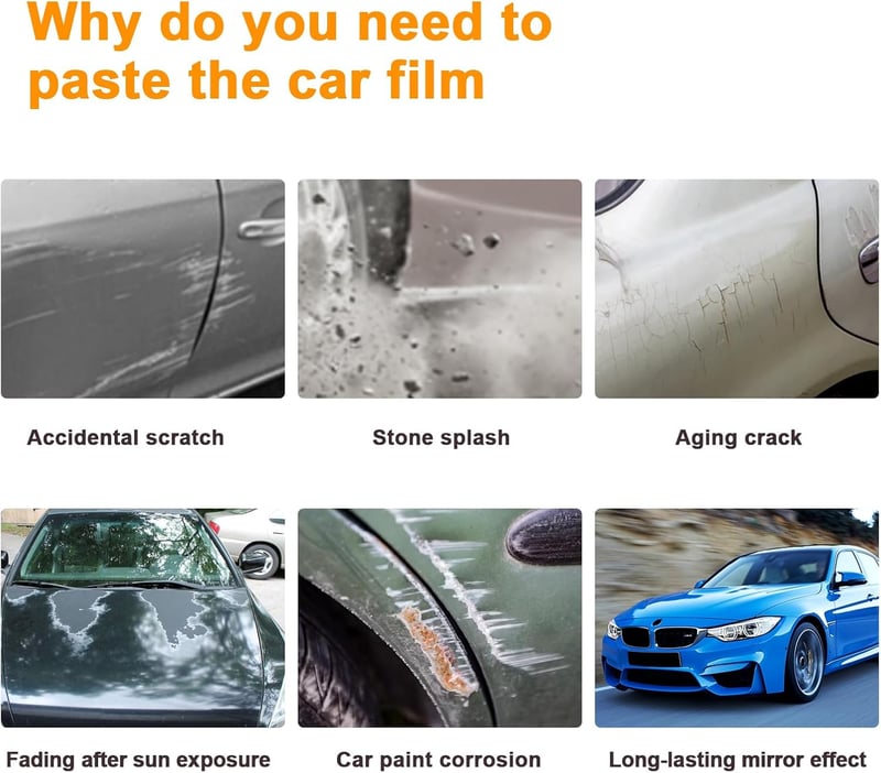 Folie de protecție vopsea FDAIUN BMW M3 F80 2014-2019 TPU Set bara față și faruri 7 piese
