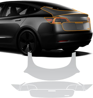 FDAIUN TPU zaštitna folija za lak za Tesla Model 3, prtljažnik + stražnja svjetla - 7 kom (2020-2023)
