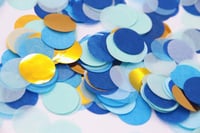 Confetti rotund auriu și albastru, din hârtie, 2,5 cm, 1000 bucăți - Articole de petrecere 5