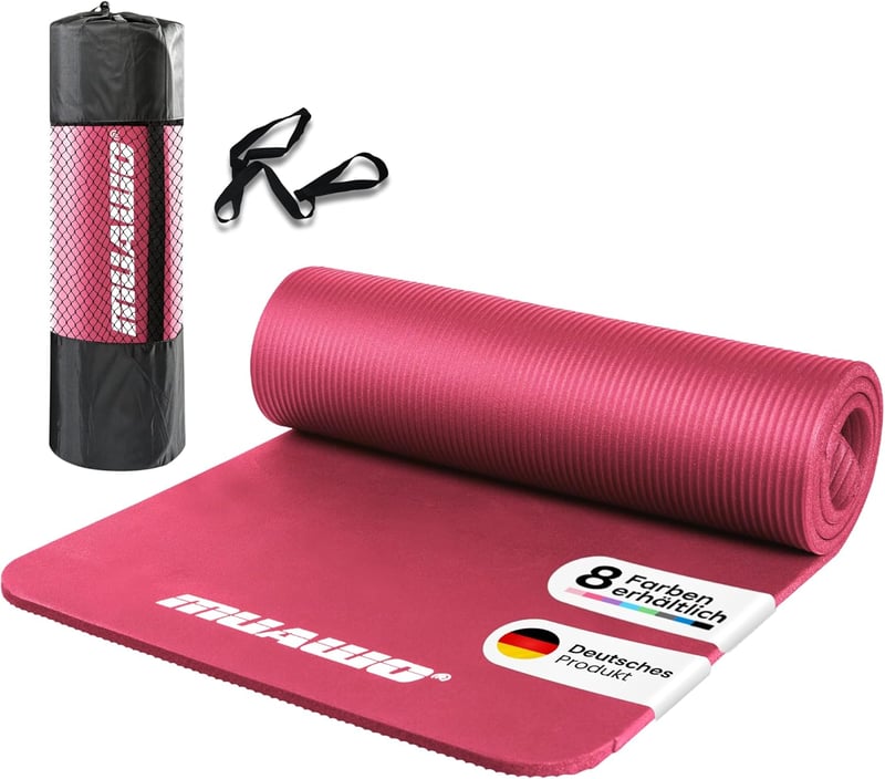 Muawo Prémium Fitness Matrac - Extra Vastag (1,5 cm) és Hosszú (190 cm) Csúszásmentes Edzőszőnyeg Jógához, Tornához, Kültéri-Beltéri Használ