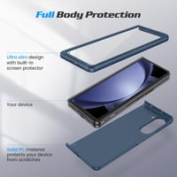 Doeshine Samsung Galaxy Z Fold 5 Tok Edzett Üveg Előlapi Képernyővédővel - Ultravékony PC Karcálló Védőtok, Ütésálló Mobiltelefon Tok, Kék 3