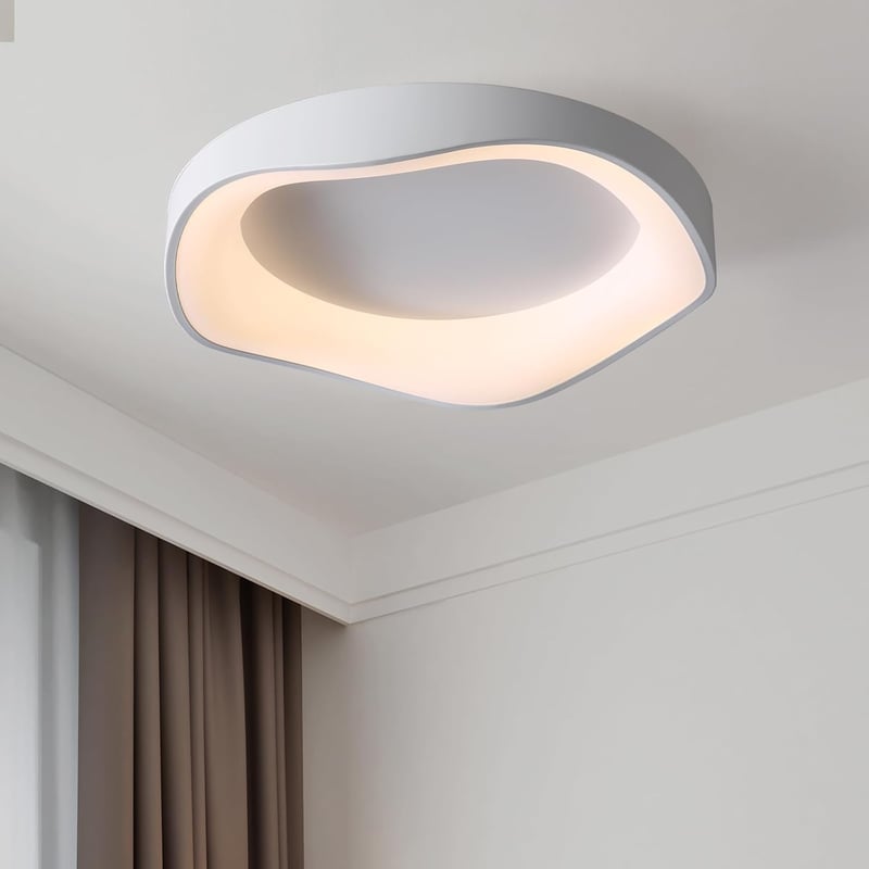 meibeileil Minimál LED Mennyezeti Lámpa 40cm - Négyzet Alakú Dimmelhető Üveg Lámpatest 36W 1600lm 3500K Meleg Fény Nappaliba, Hálóba, Konyhá