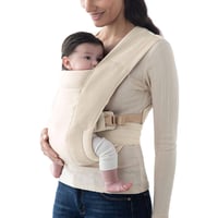Ergobaby Újszülött Babahordozó - Extra Puha Ölelő Kenguru, Ergonomikus Haskenguru Krém Színben, 3,2-11,3 kg-ig 3