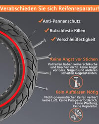 Segway Ninebot Max G30 tömör kerék, piros csíkos, csúszásgátló, defektmentes (2 db) 3