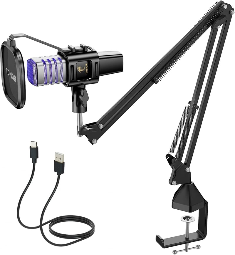 TONOR RGB USB Gamer Mikrofon Állvánnyal - Streaming, Podcast, PS4/PS5 Kompatibilis