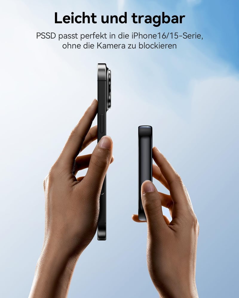 Yottamaster 512GB Mágneses Külső SSD - 2000MB/s USB 3.2 Gen 2x2 Hordozható Meghajtó iPhone 16/15, Okostelefon, Laptop és PS5 Kompatibilitáss