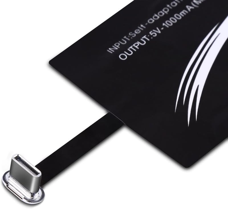 Fdit 1000mAh Qi Wireless Charging Receiver USB Type-C vékony vezeték nélküli töltő Android