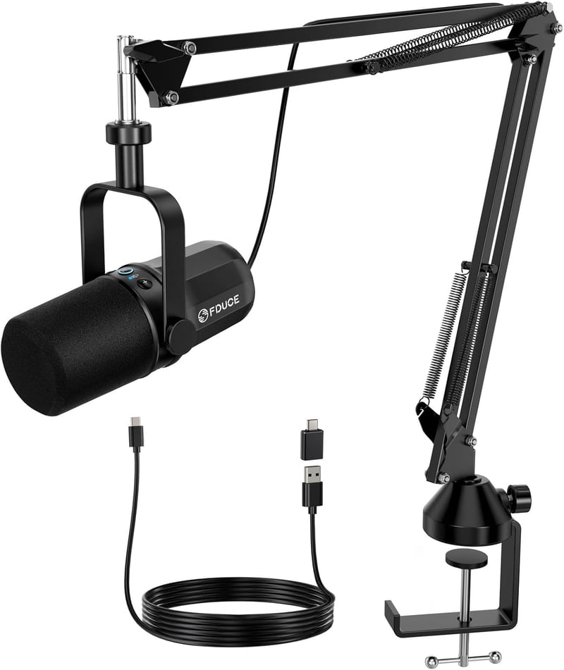 FDUCE SL40+ dinamikus podcast mikrofon szett USB/XLR, mikrofonkarral